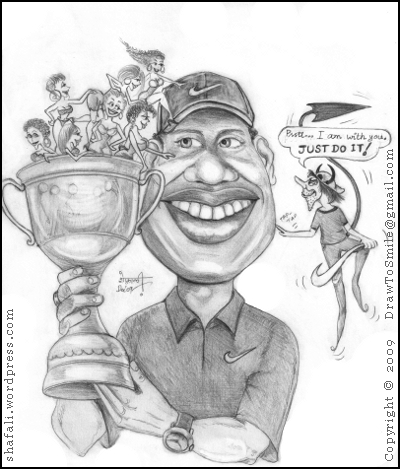 tiger woods caricature