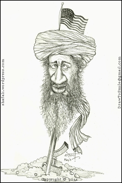 cartoon Osama Bin Laden. Osama Bin Laden was born in a