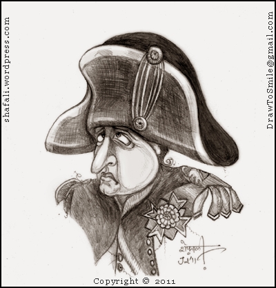 The Caricature Cartoon Portrait of the French Emperor Napoleon Bonaparte