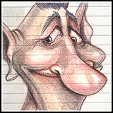 Caricature/Cartoon of a funny man - A Color Pencil Portrait Illustration.